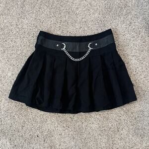 Royal Bones DaangGoodman Womens Sz Xl Chain Skrit Black Pleated Emo Goth Y2kPunk